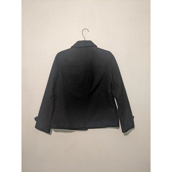 J.Crew Wool Blend Peacoat Size Small Women's Solid Black Casual Dress Coat - Picture 13 of 16